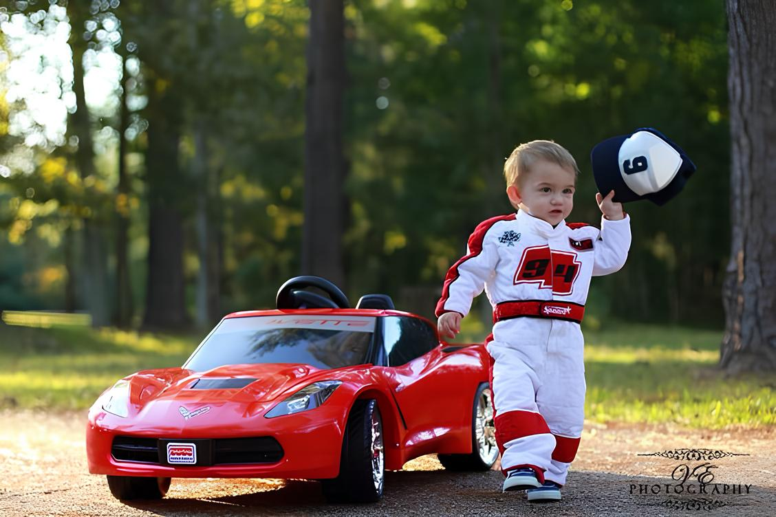 enfant voiture course