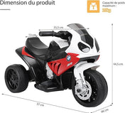 Moto BMW Électrique Enfant Blanche et Rouge