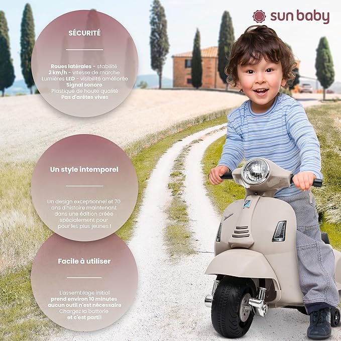 Vespa Électrique Enfant Beige